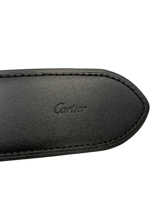 Cartier Belt Black Dark Brown Silver Reversible Santos Leather main image 2